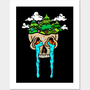 Nature skull Posters and Art